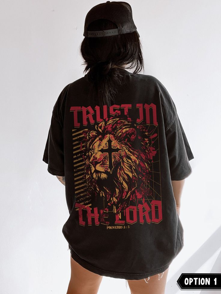 Trust in the Lord Shirt Christian Streetwear Christian Crewneck Faith Based Christian Merch Christian Clothes Made to Worship Jesus Clothes Jesus is King Shop all Christian Apparel here - https://www.etsy.com/ca/shop/TheJuneKind?&search_query=faith+based  Please read before placing your order  1. All our apparel is GENDER NEUTRAL / UNISEX. The relaxed fit is flattering for all bodies. 2. Refer SIZE CHART for measurements. Upsize for oversized looks. 3. This is a UNISEX 100% soft cotton tee - rel Christian Clothing Design, Christen Clothing, Christian Oversized Tee, Jesus Apparel, Christian Streetwear T-shirts, Faith Based Apparel, Faith T Shirts, Christian Streetwear Design, Christian Streetwear Fashion