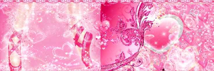 a pink wallpaper with hearts and swirls on it's side, in the middle