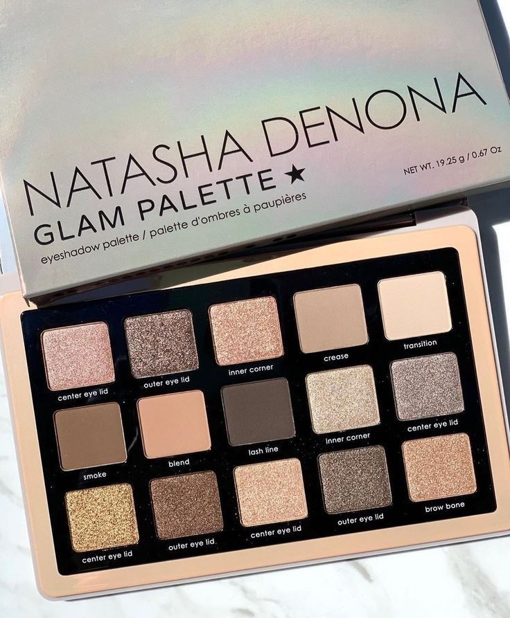 Glam Palette Natasha Denona, Natasha Denona Glam Palette, Make Up Yeux, Shiny Face, Taupe Eyeshadow, Light Makeup Looks, Huda Beauty Makeup, Makeup Pallets, Makeup Eyeshadow Palette