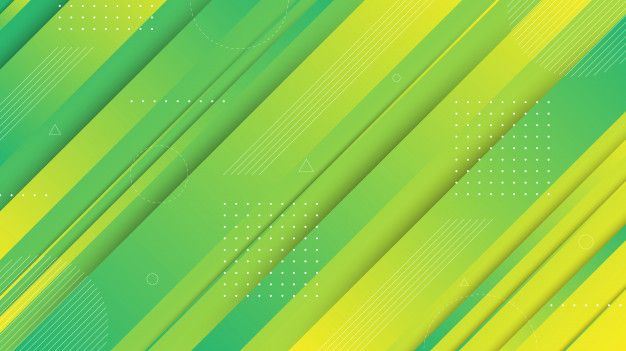 an abstract green and yellow background with lines, dots and circles on the bottom right corner