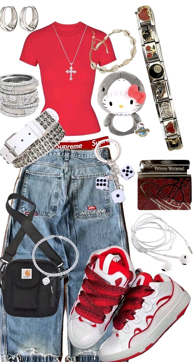 Baggy jeans outfit inspo 90s Style Baggy Jeans, Flared Jeans 90s Outfit, Early 2000s Baggy Fashion, Sporty Baggy Outfit, School Appropriate Fits, Christmas List Ideas Tomboy, Baggy Clothes Outfit Women Streetwear, Leggings And Baggy Shirt, Outfits With Cropped Jeans