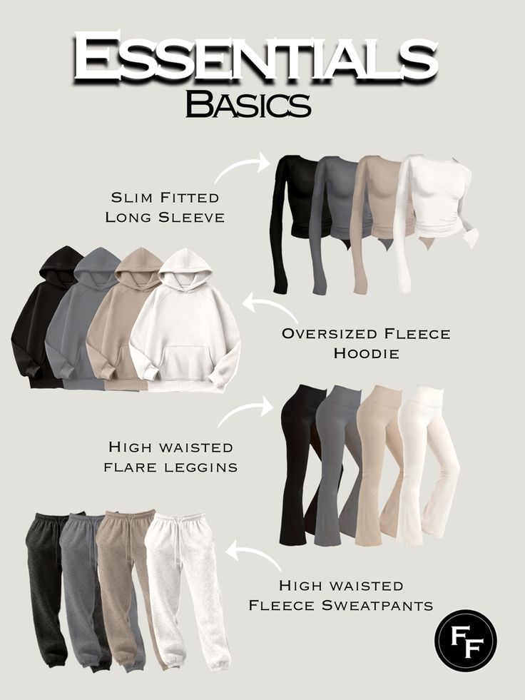 What every closet needs. You can never go wrong with the basics. #fashion #basics #essentials Outfit Board Cover, Winter Must Haves Outfits, Shein Codes Outfits, Basic Clothes Essentials, Shein Clothes, Ski Outfits, Shein Finds, Basic Wardrobe Essentials, Clothes Winter