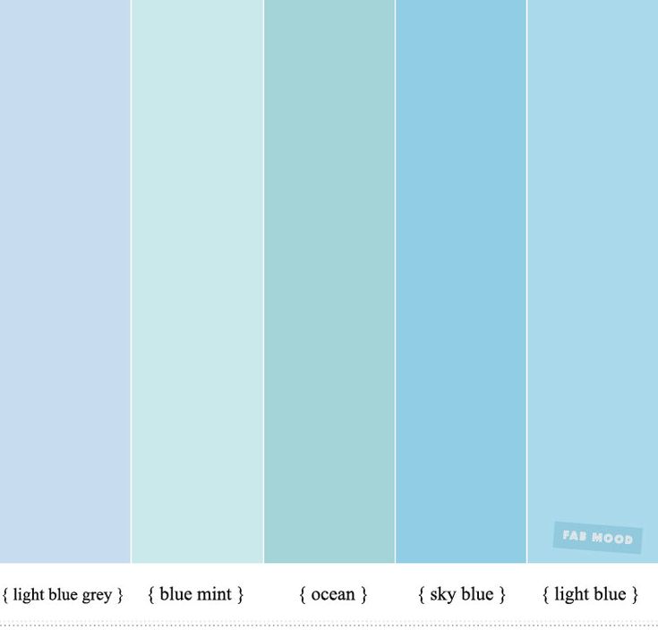 the color chart for blue is shown in this image, and it shows different shades