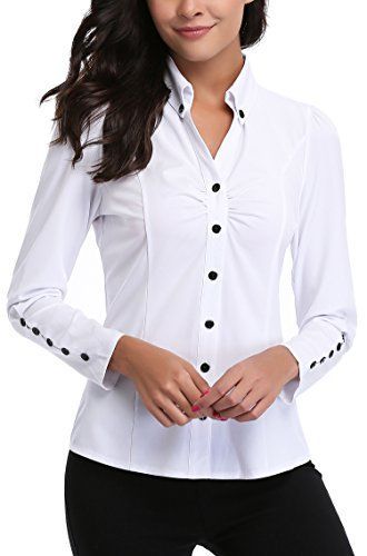 Womens Blouses Classy, Hooded Jean Jackets, Denim Jacket With Hoodie, White Collared Shirt, Women's Button Down Shirt, Women's Activewear, Work Blouse, White Shirts, Casual Blouse