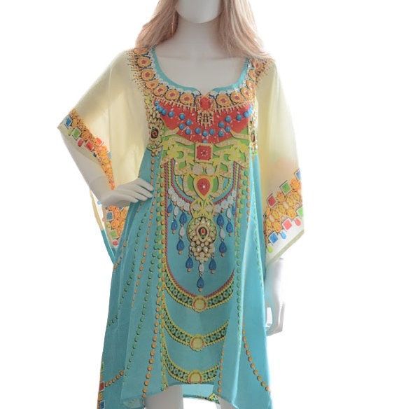 short kaftan dress caftan dress beach kaftan boho by BaublesNBloom Short Kaftan Dress, Beach Kaftan, Short Kaftan, Moroccan Kaftan, Dress Kaftan, Colorful Dress, Moroccan Caftan, Sheer Shorts, Beautiful Shorts