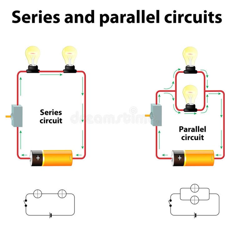 series and parallel circuit diagram with two lights