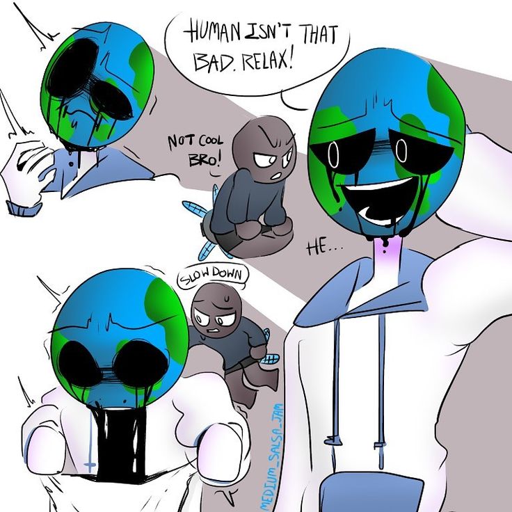 a comic strip with an image of the earth and two people talking to each other