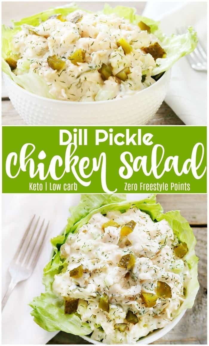 chicken salad with lettuce and tomatoes in a white bowl