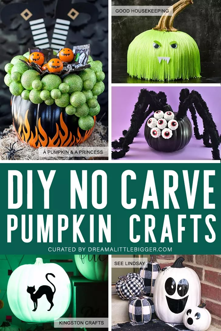 no carve pumpkin crafts for kids and adults to make in their own home or garden