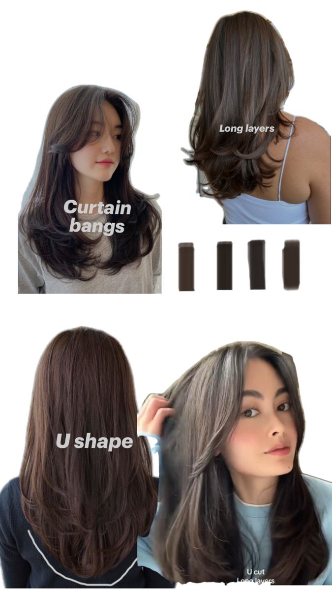 Haircuts For Flat Faces, Business Proposal Hair, Two Layer Haircut Long, Aesthetic Medium Haircut, Round Shape Haircut For Women, Middle Part Hairstyles For Long Hair, Hair Cuts Long Hair 2023, Asian Bangs Haircut, Haircuts For Thick Hair Round Face