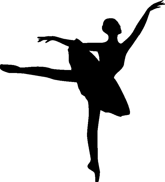 a black and white silhouette of a ballerina