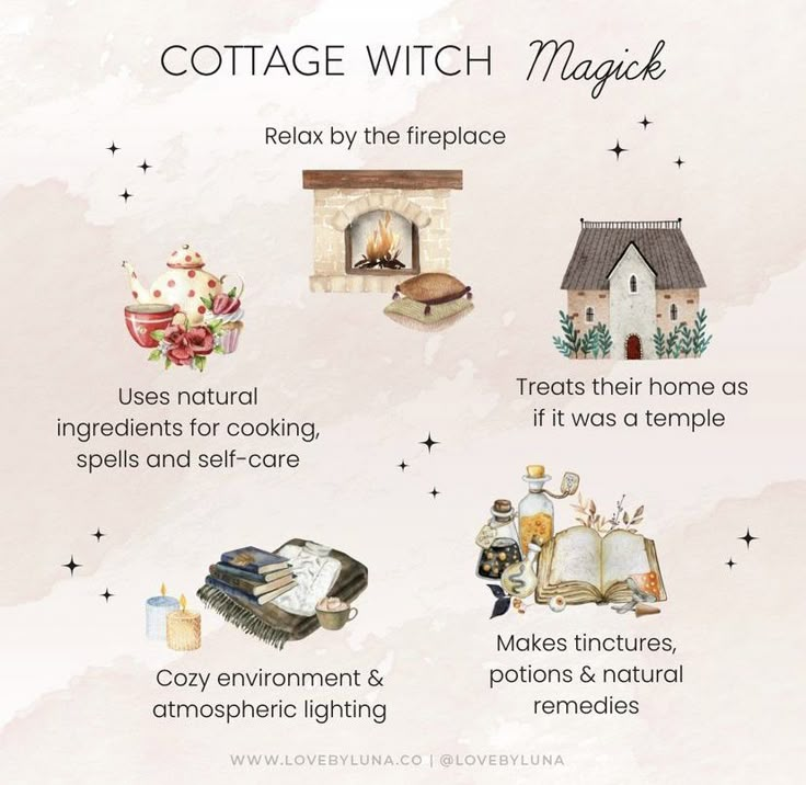 Cottage Core Witch Aesthetic, Hygge Witch, Soft Witch Aesthetic, Witch Cottage Aesthetic, Cottage Witchcraft, Moon Blessing, Cottage Witch Aesthetic, Samhain Traditions, Tea Witch