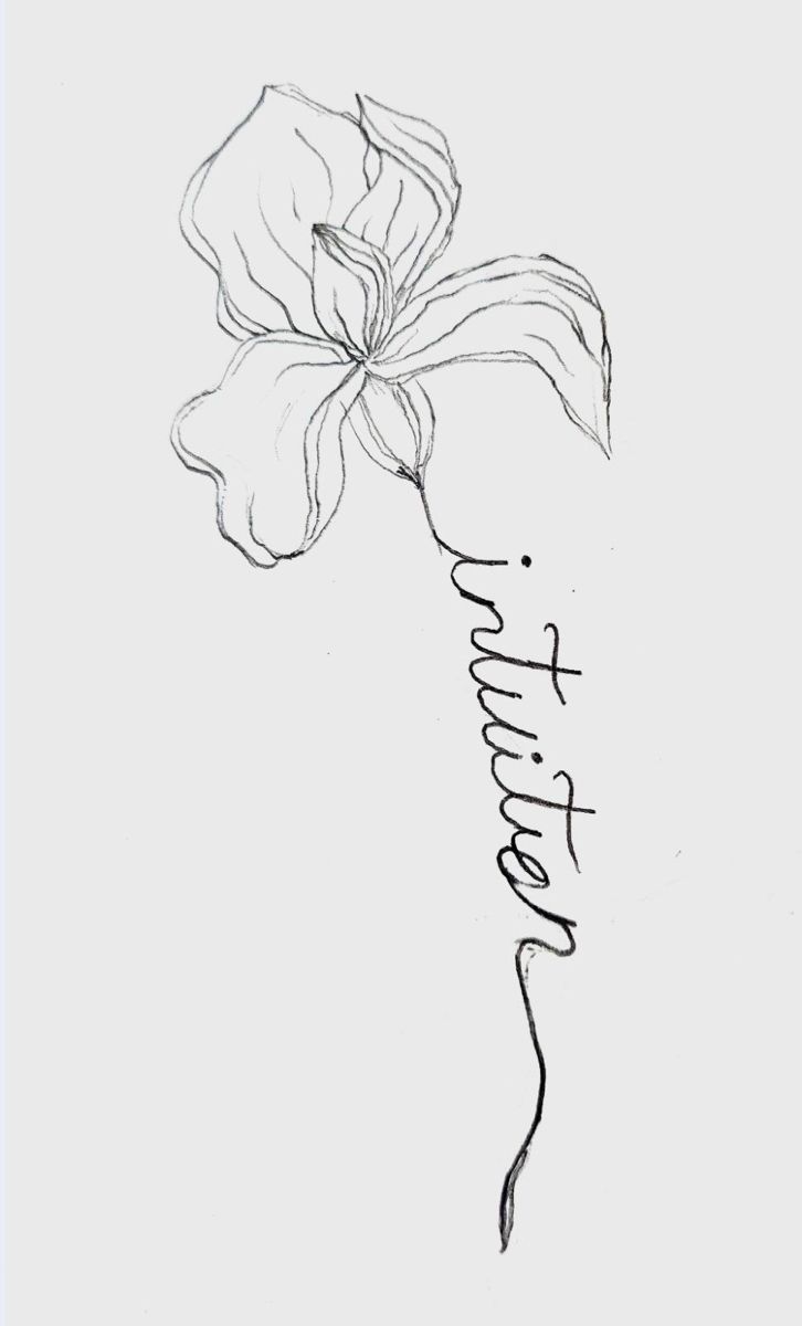 a drawing of a flower with the word faith on it