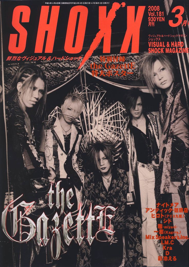 the cover of shox magazine with their band members