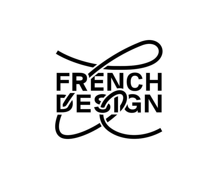 the french design logo is shown in black and white