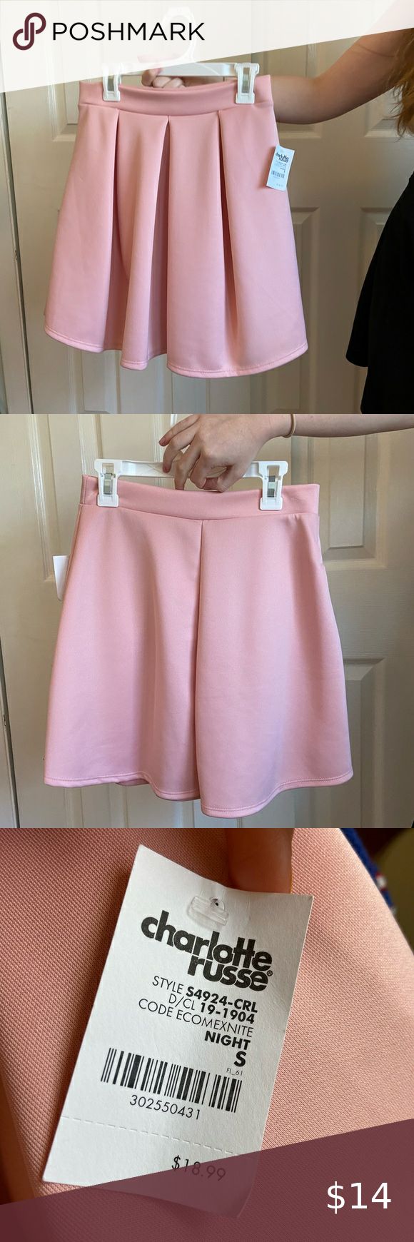 Light Pink Pleated Skater Skirt Light Pink pleated mini skater skirt ...