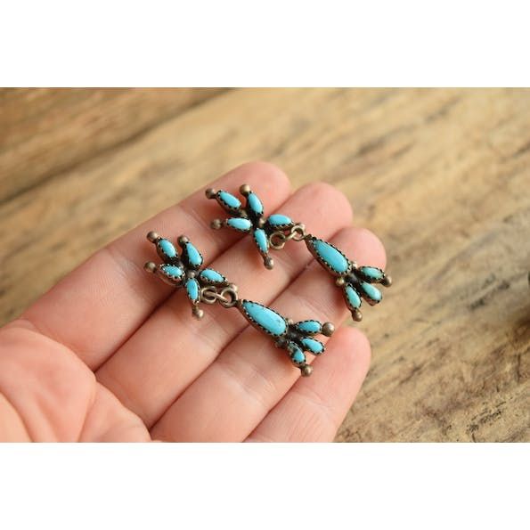 Vintage Zuni Turquoise Dangle Earrings | Shop THRILLING Turquoise Dangle Earrings, Turquoise Stud Earrings, Turquoise Earrings Dangle, Turtle Earrings, Snake Design, Silver Work, Size 10 Rings, Turquoise Stone, Earings Piercings