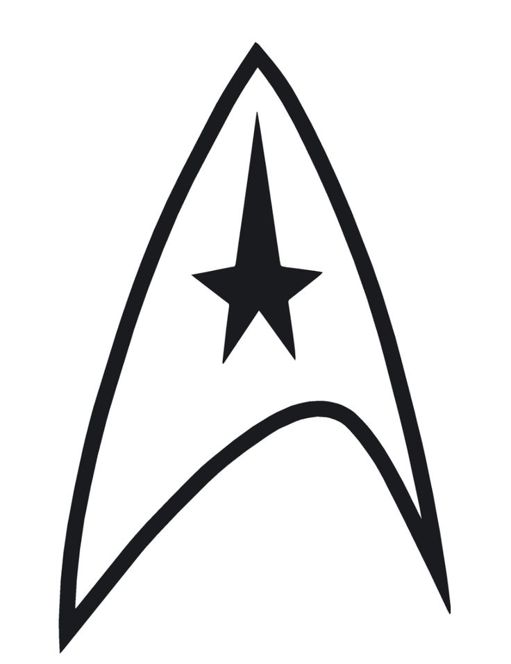 the star trek insignia is shown in black and white