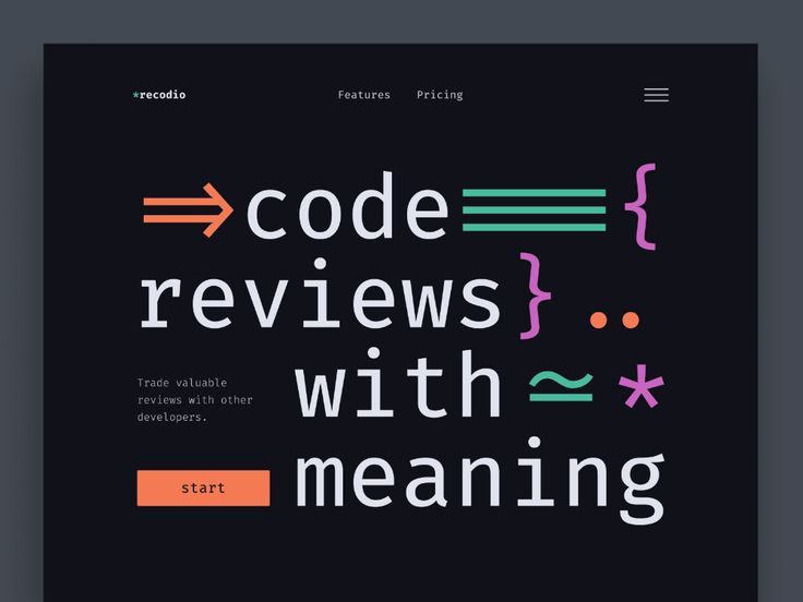 the cover of code review with meaning text on black background and an orange arrow pointing to it