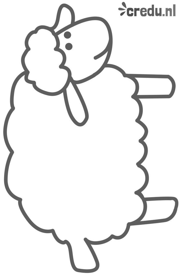 the outline of a sheep is shown in black and white