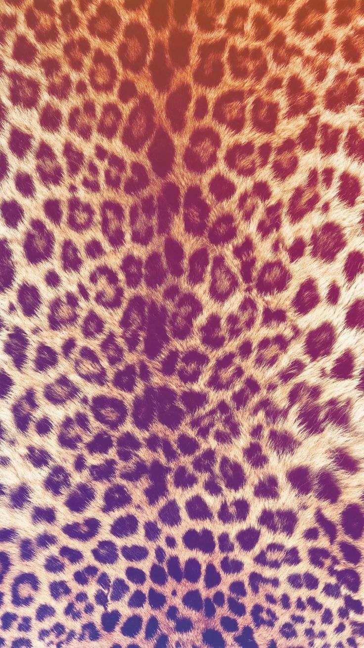 an animal print pattern is shown in purple and orange colors, with the background made up of