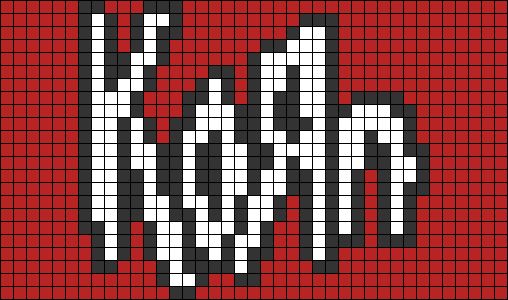 Grunge Perler Bead Patterns, Emo Perler Bead Patterns, Band Pixel Art, Punk Pixel Art, Album Covers Pixel Art, Korn Perler Beads, Venom Alpha Pattern, Album Cover Pixel Art, Emo Pixel Art