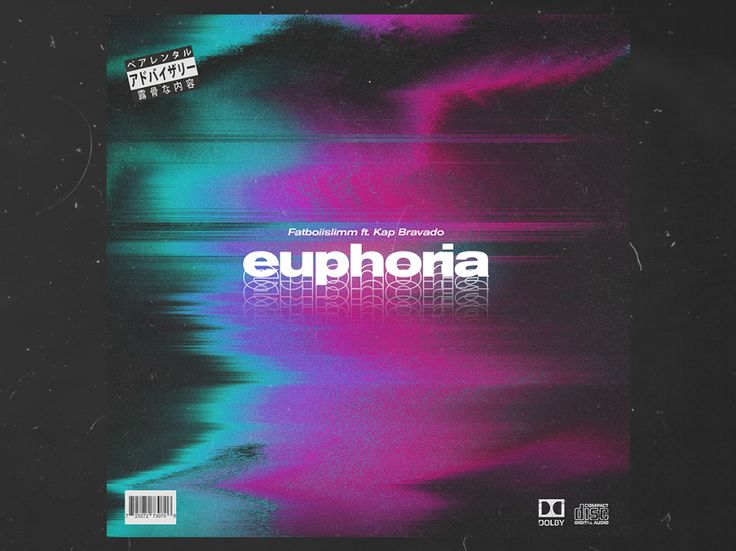 an album cover with the words euphonia written in purple and blue on it