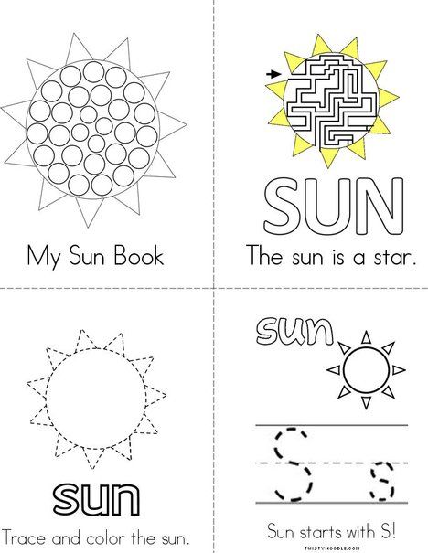 four printable worksheets for the sun