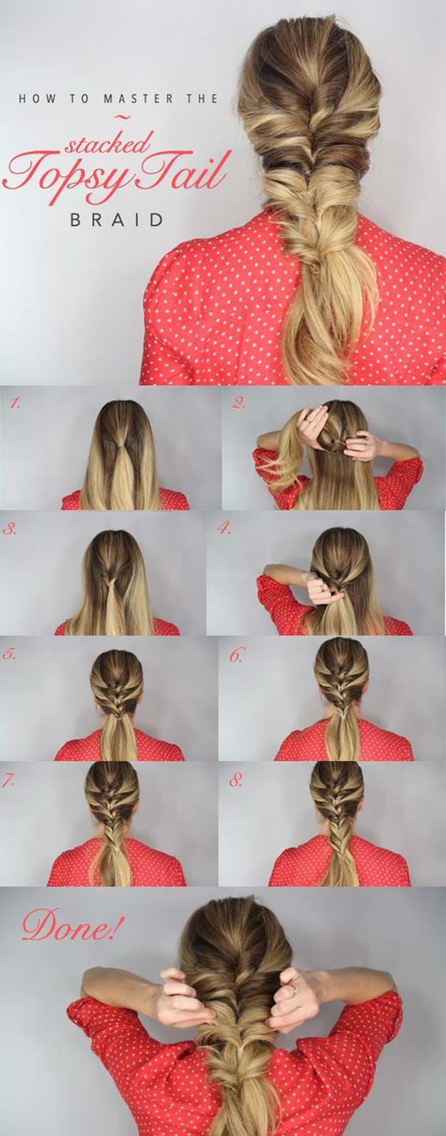 Best Hair Braiding Tutorials - Topsy Tail Braid - Easy Step by Step Tutorials for Braids - How To Braid Fishtail, French Braids, Flower Crown, Side Braids, Cornrows, Updos - Cool Braided Hairstyles for Girls, Teens and Women - School, Day and Evening, Boho, Casual and Formal Looks http://diyprojectsforteens.com/hair-braiding-tutorials Topsy Tail Braid, Topsy Tail, Tail Braids, Poetic Justice Braids, French Braid Hairstyles, Cool Braid Hairstyles, Super Hair, Beautiful Braids, Girls Braids