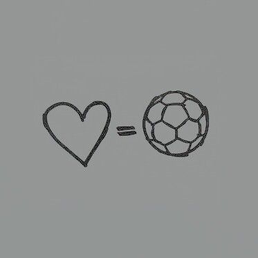 a drawing of a soccer ball with a heart in the middle and an i love you sign above it