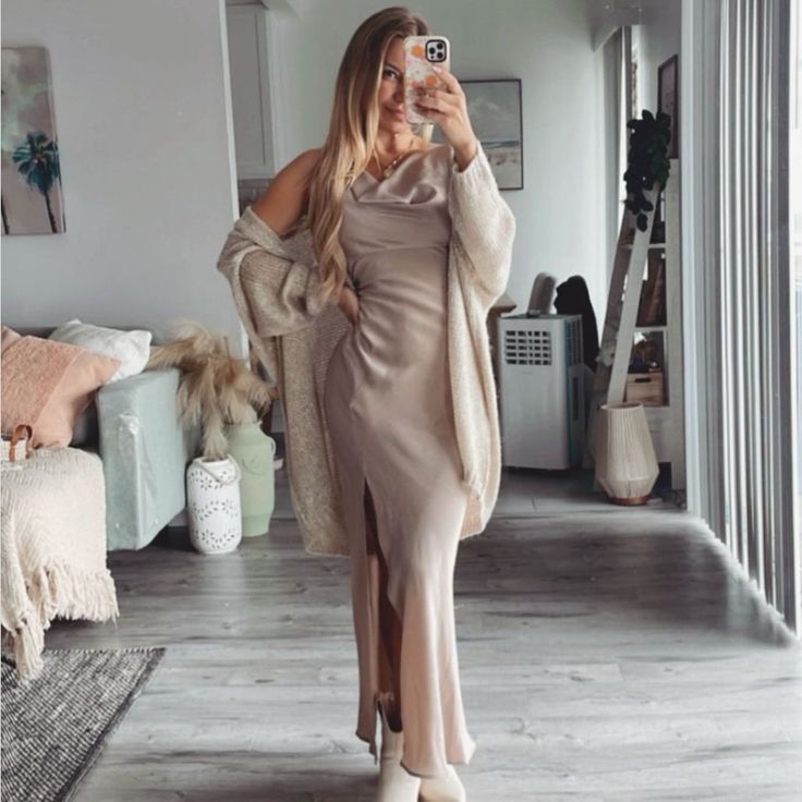 - Brand New Without Tags - Size S Beige Midi Dress For Fall Evening, Beige Midi Dress For Fall Date Night, Beige Midi Dress For Date Night In Fall, Beige Fall Midi Dress For Date Night, Beige Evening Dress For Winter, Beige Maxi Dress For Date Night In Fall, Fall Date Night Beige Maxi Dress, Elegant Neutral Midi Dress By Zara, Sleeveless Beige Maxi Dress For Fall