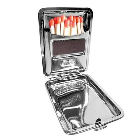 Stainless Steel Matchboxes With Friction To Open And Close With Button Specification: Size: Free Size.  Color: Silver. Plates And Bowls Set, Go Bag, Plastic Forks, Kitchen Utensil Set, Miniature Gift, Floating In Water, Camping Accessories, Utensil Set, Free Amazon Products