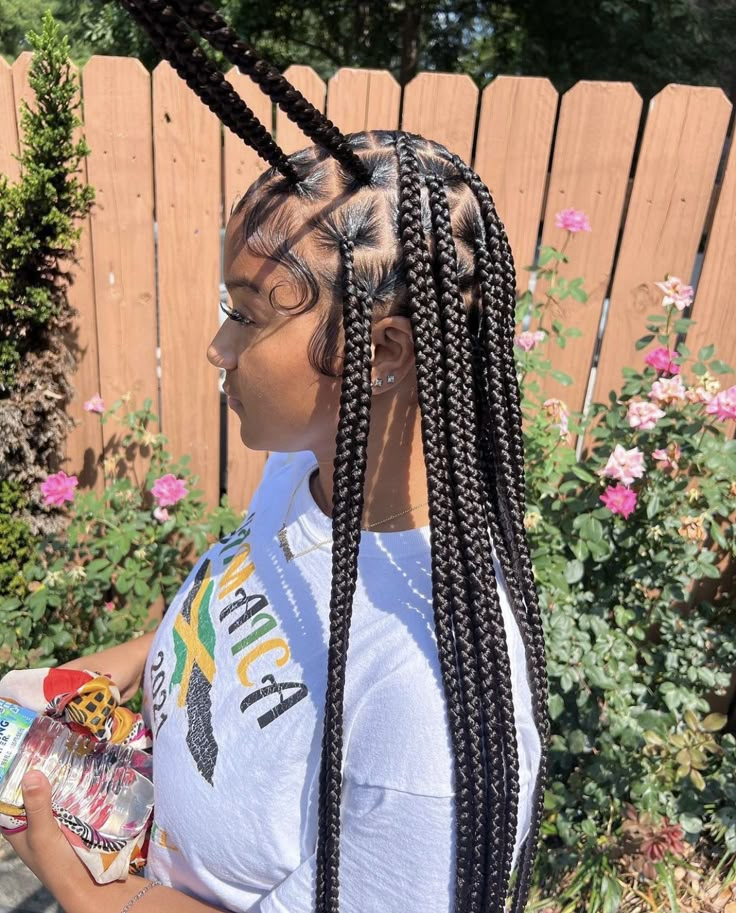 Quick Braids, Braided Hairstyles For Black Women Cornrows, Big Box Braids Hairstyles, Feed In Braids Hairstyles, Box Braids Hairstyles For Black Women, Cute Braided Hairstyles, Braided Cornrow Hairstyles, Braids Hairstyles Pictures, Cute Box Braids Hairstyles