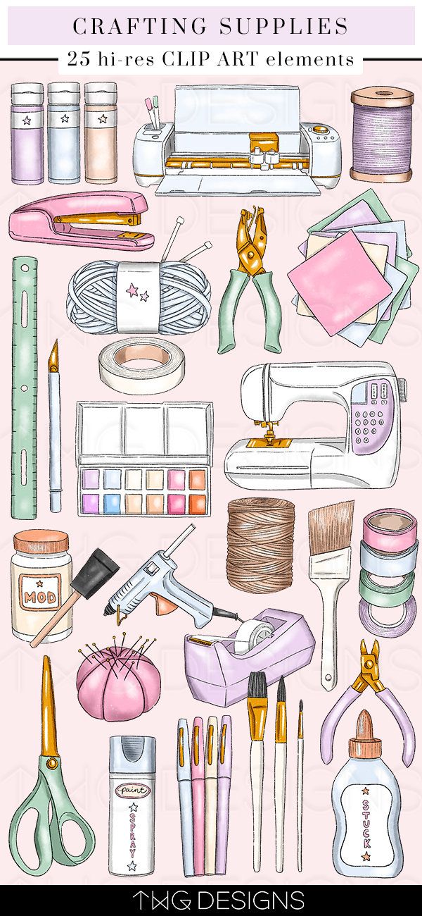 the crafting supplies clip art collection