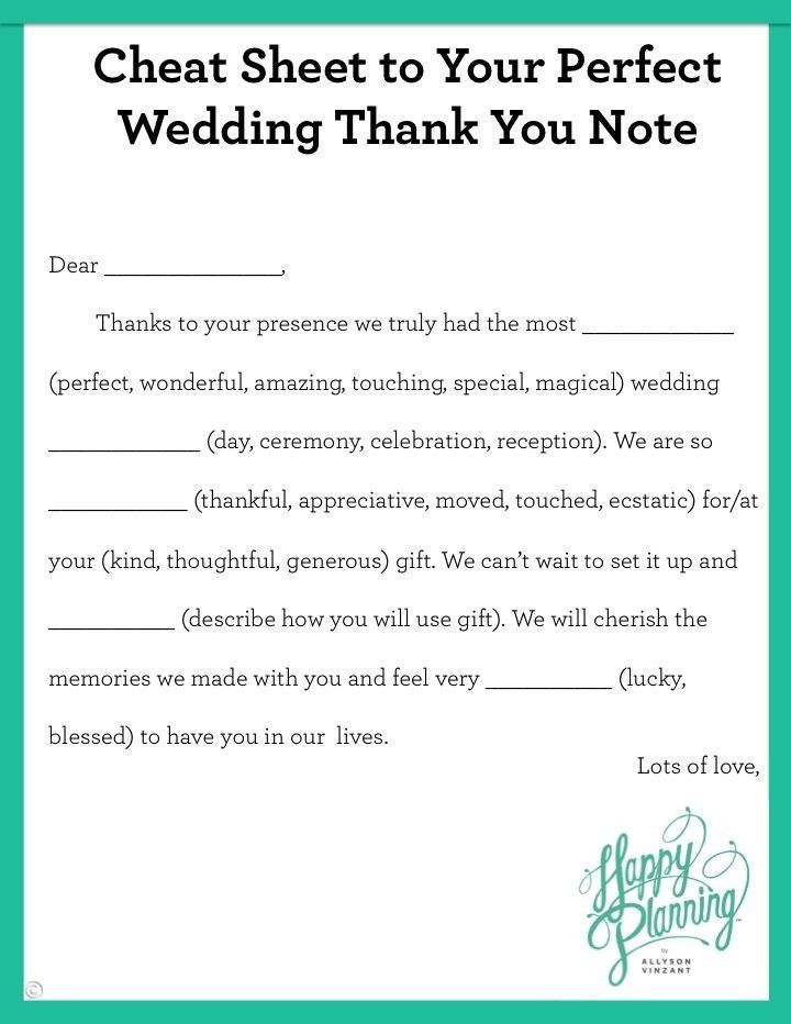 a wedding thank card for the bride