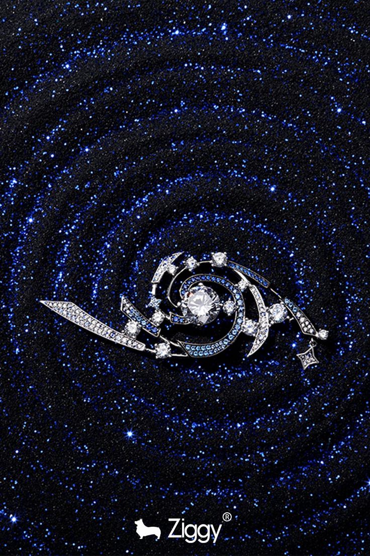 an image of a space station in the middle of a spiral with diamonds on it