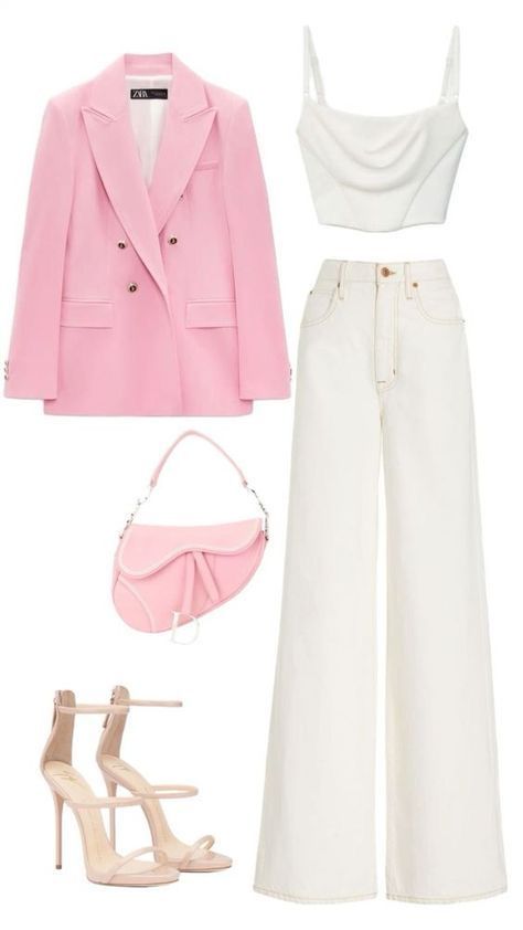 Chique Outfit, Everyday Fashion Outfits, Casual Day Outfits, Quick Outfits, Classy Work Outfits, Easy Trendy Outfits, Stylish Work Outfits, Pink Blazer, Modest Fashion Outfits