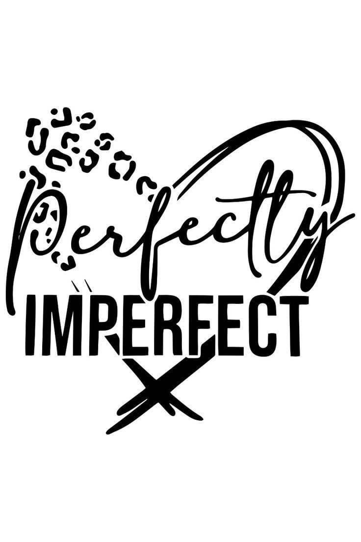 the words perfectly imperfectrect are drawn in black ink on a white background with scissors