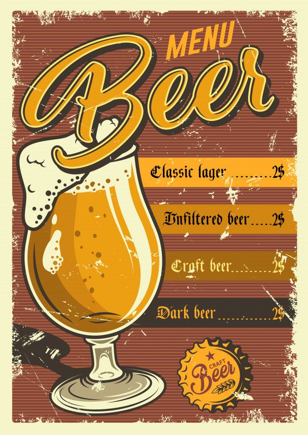 a poster with a glass of beer on it