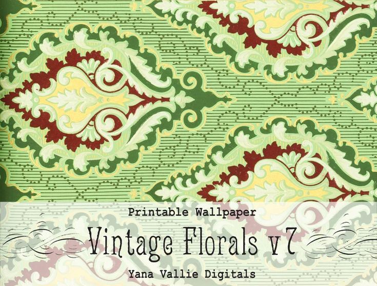 an old fashioned wallpaper pattern with the words vintage florals v 7 on it