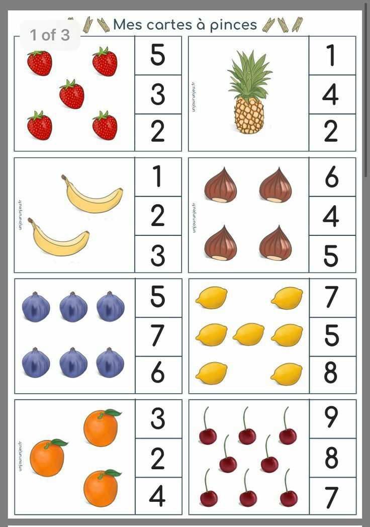 a worksheet with fruits and vegetables to learn how to count them in the same place