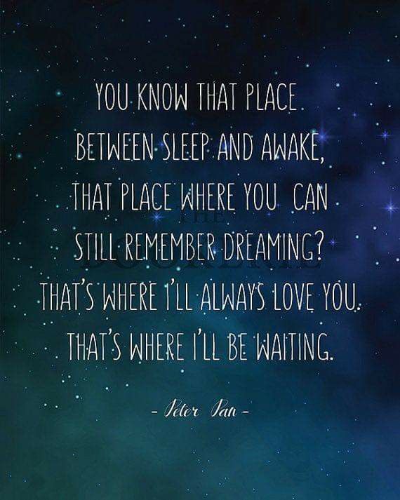 an image of a night sky with the quote you know that place between sleep and awake, that place where you can still remember dreaming?