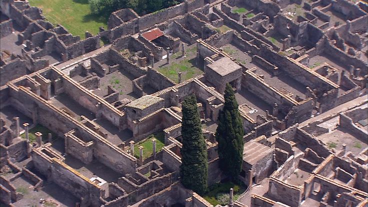 an aerial view of the ancient city of pompei