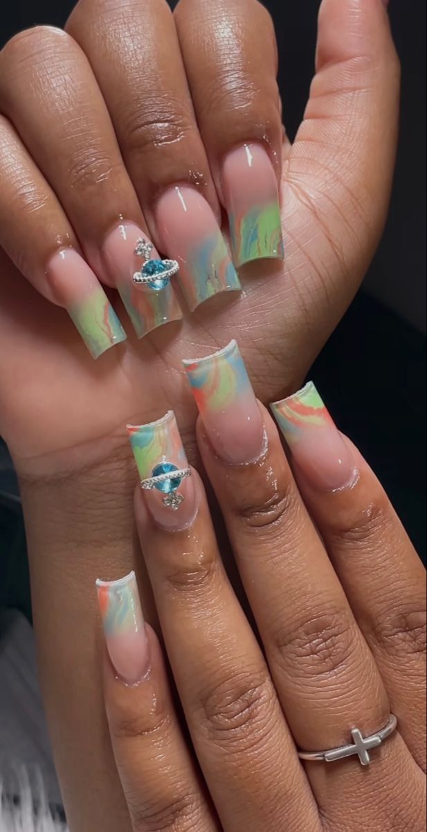 Vacations Nails Acrylic, Birthday Nail Set Ideas Summer, Colored Acrylic Nails Short, Summer Nails Black Women, Acrylic Nails Short Square, Virgo Szn, Acrylic Nails Short, Bday Nails, Nails Short Square