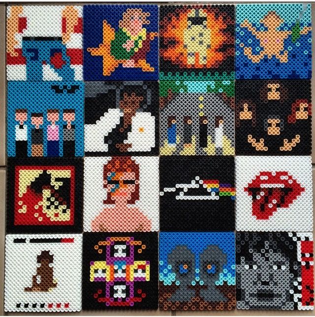 a cross stitch pattern with many different pictures on it