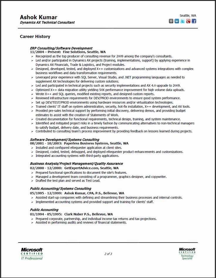 Two Page Resume Examples Awesome Resume format 2 Page