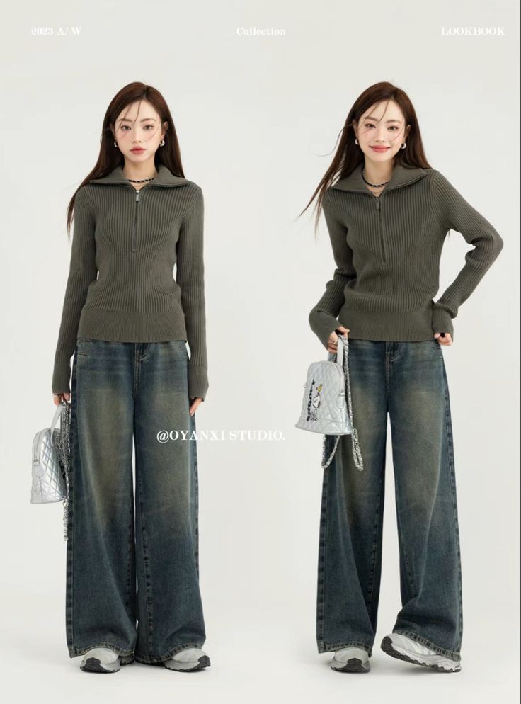 Korean Outfit Inspo Casual, Feminine Outfits With Pants, Oyanxi Outfits, Cool Toned Outfits, Acubi Style, Uni Outfits, 가을 패션, Cute Outfit, Casual Style Outfits