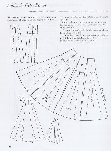 an image of a pattern for a dress that is cut into four sections and has three different sizes