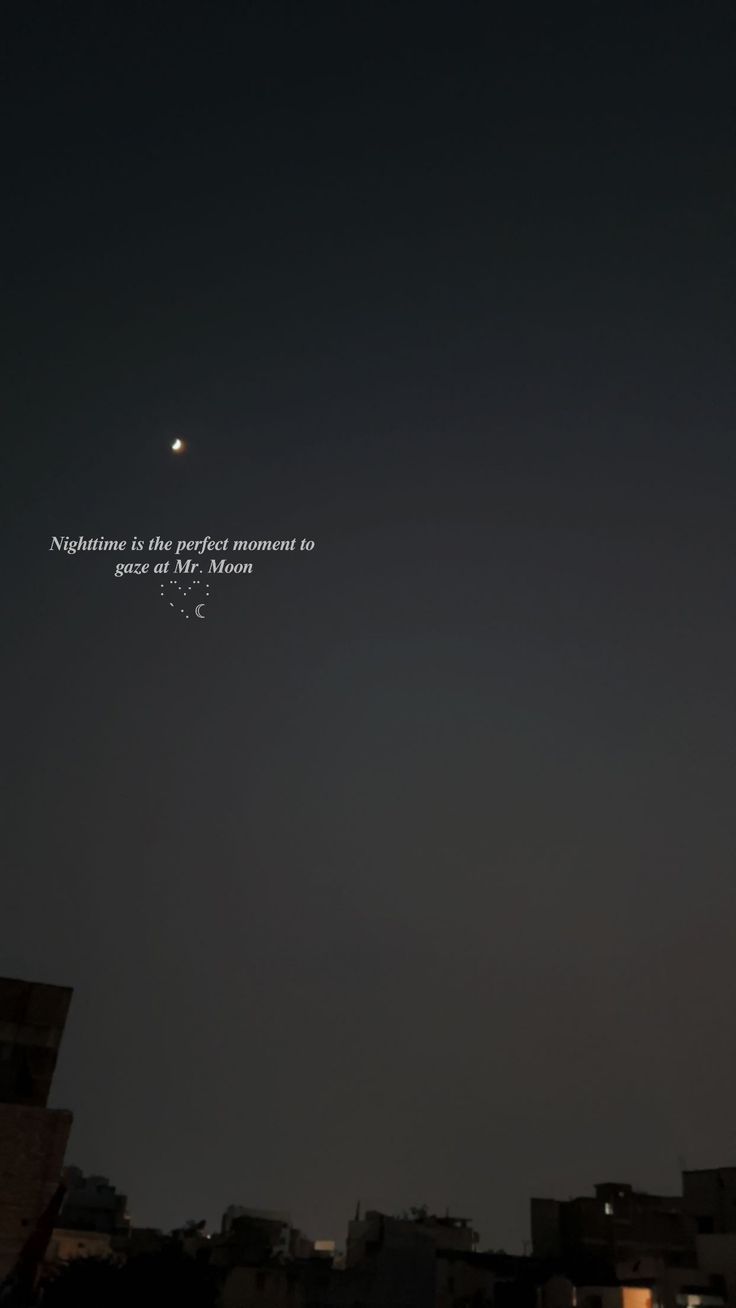 an airplane flying in the night sky with a quote written on it's side