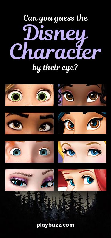 the poster for disney character by their eye